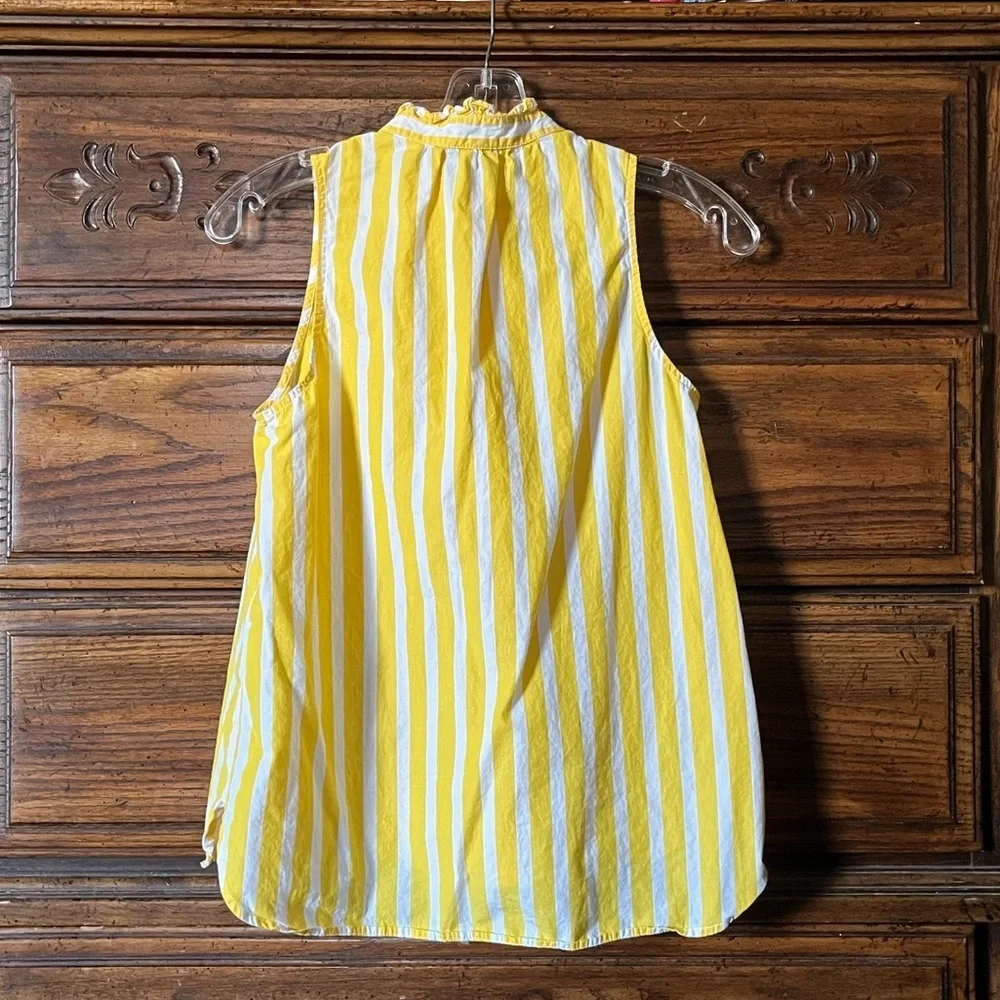 J. Crew Yellow Striped Sleeveless Top